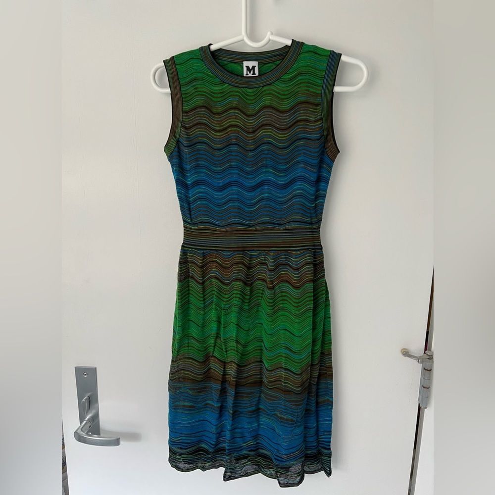 M Missoni multi color sleeves crochet dress